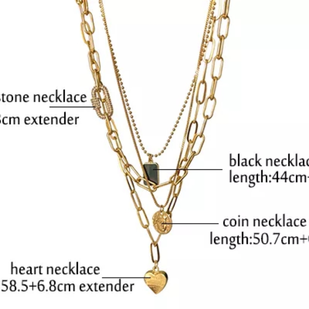 2021 Boho heart ❤  Multi-Layer Choker Collar Pendant Chain Necklace - Picture 8 of 8
